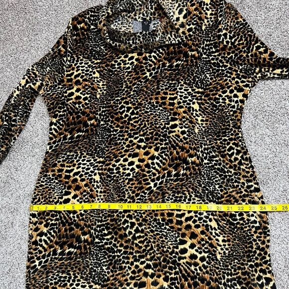 First Lady Jackie And Julian Maxi Dress 2XL Cheetah Mock Neck Mermaid 60s 70s - Picture 11 of 16